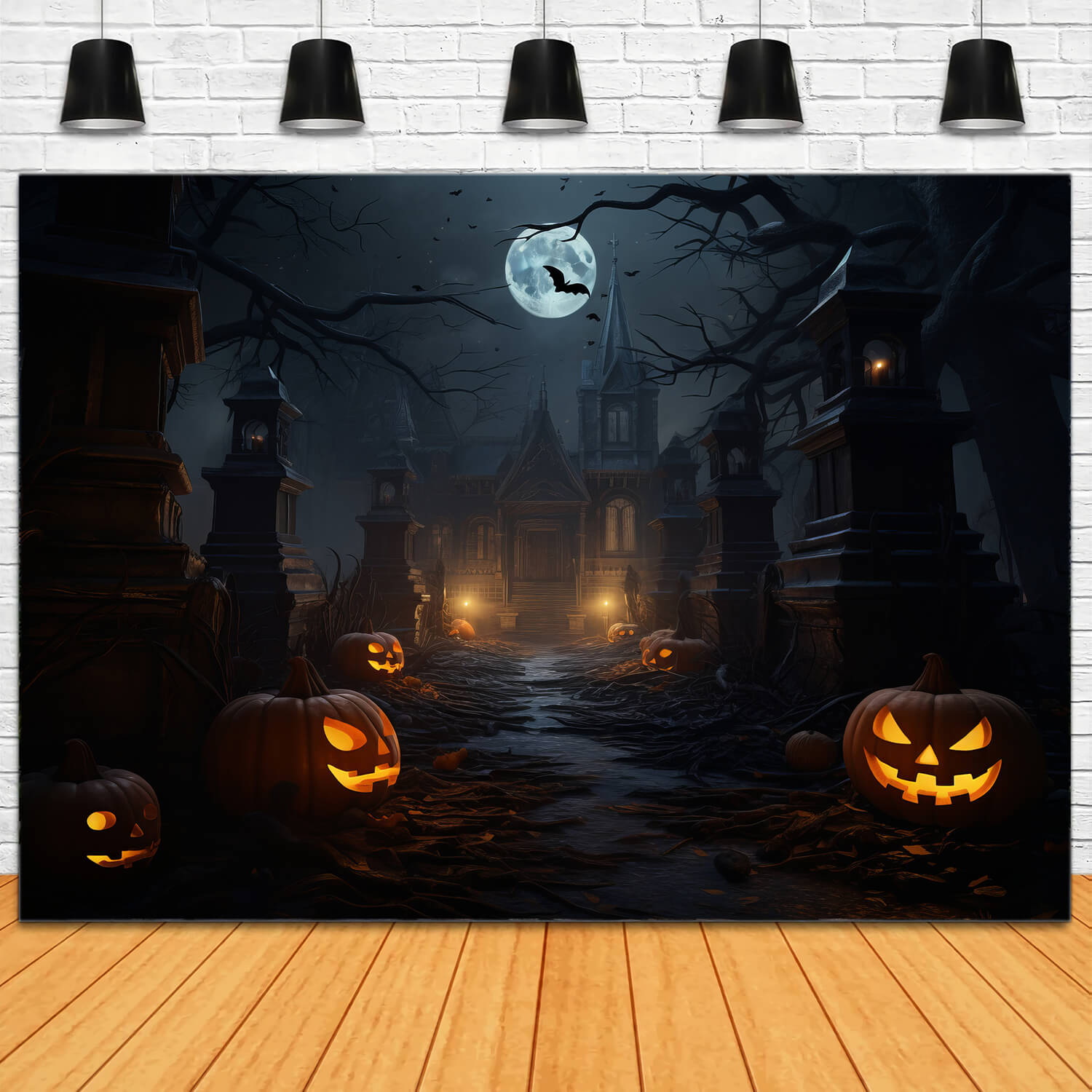 Sfondo Di Lanterne Di Zucca Di Notte Di Halloween RR7-34