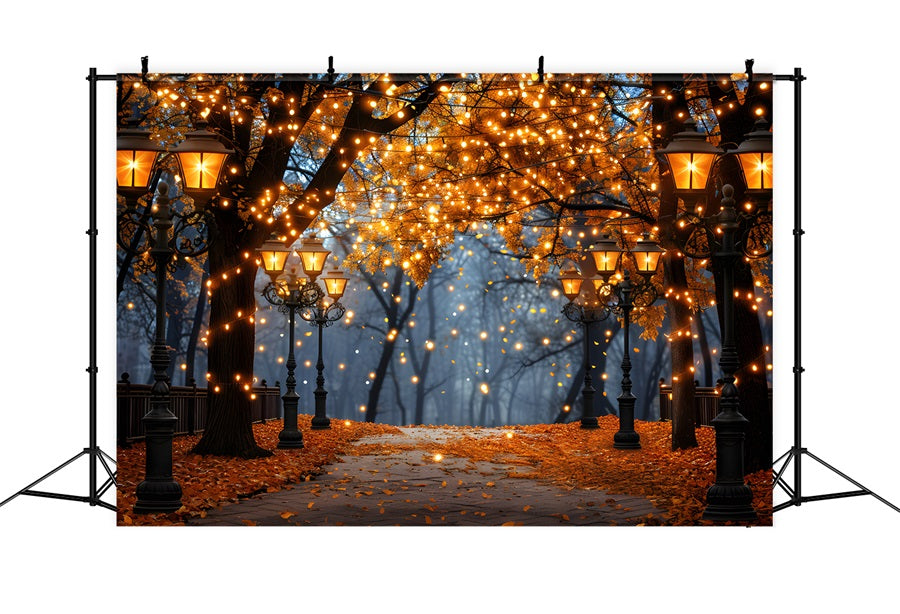 Sfondo Di Alberi Incantati Con Passerella Autunnale RR7-349