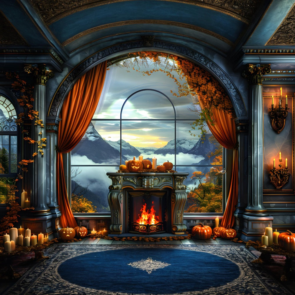 Zucche Autunnali Mountain View Sullo Sfondo RR7-355