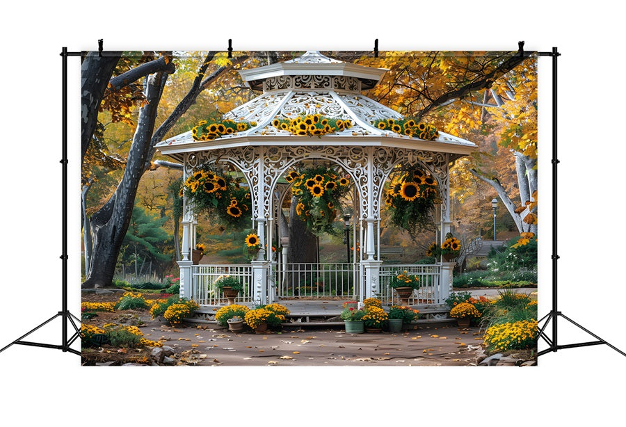 Sfondo Per Gazebo Da Giardino Con Girasole Autunnale RR7-365