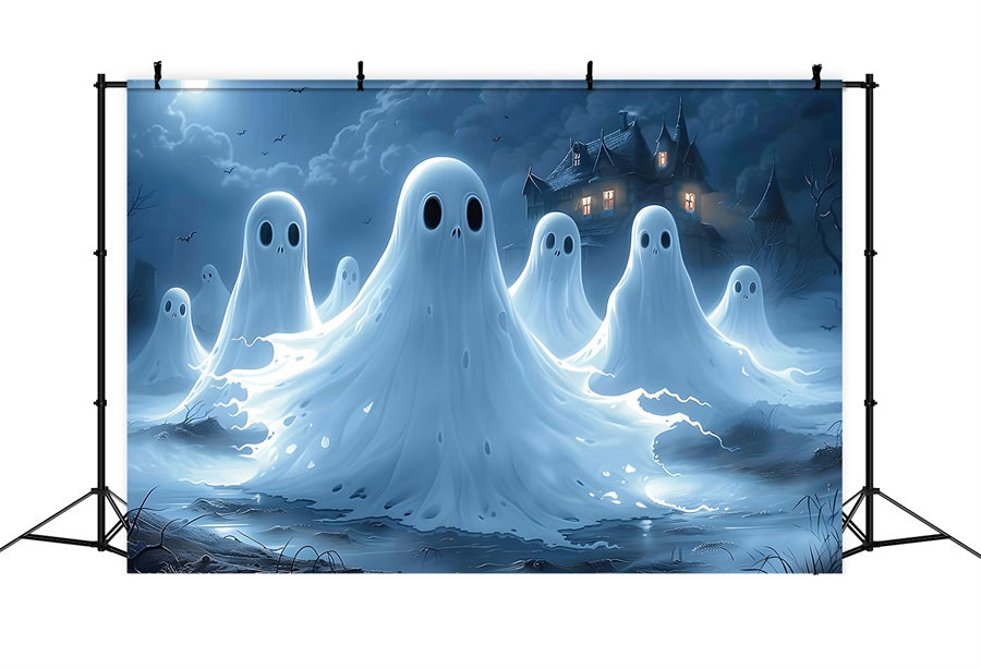 Sfondo Della Casa Stregata Di Raccolta Dei Fantasmi Di Halloween RR7-366