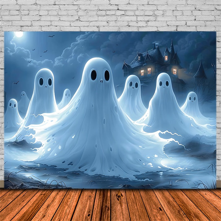 Sfondo Della Casa Stregata Di Raccolta Dei Fantasmi Di Halloween RR7-366