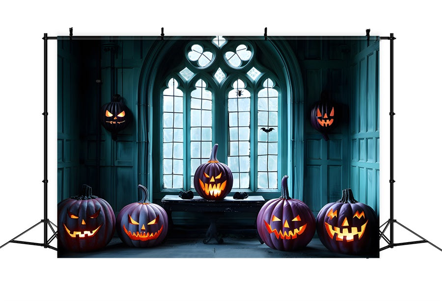 Sfondo Di Zucca Gotica Per Finestra Di Halloween RR7-374