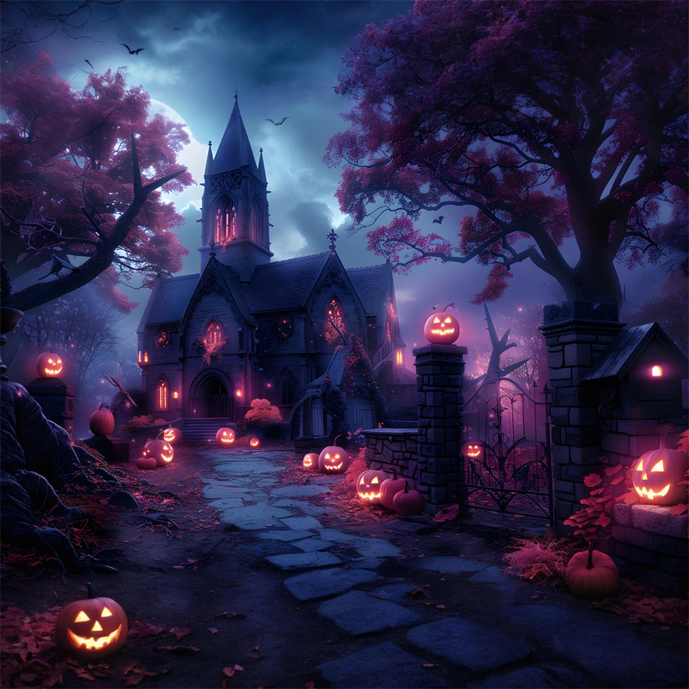 Sfondo Del Percorso Della Zucca Della Chiesa Stregata Di Halloween RR7-375