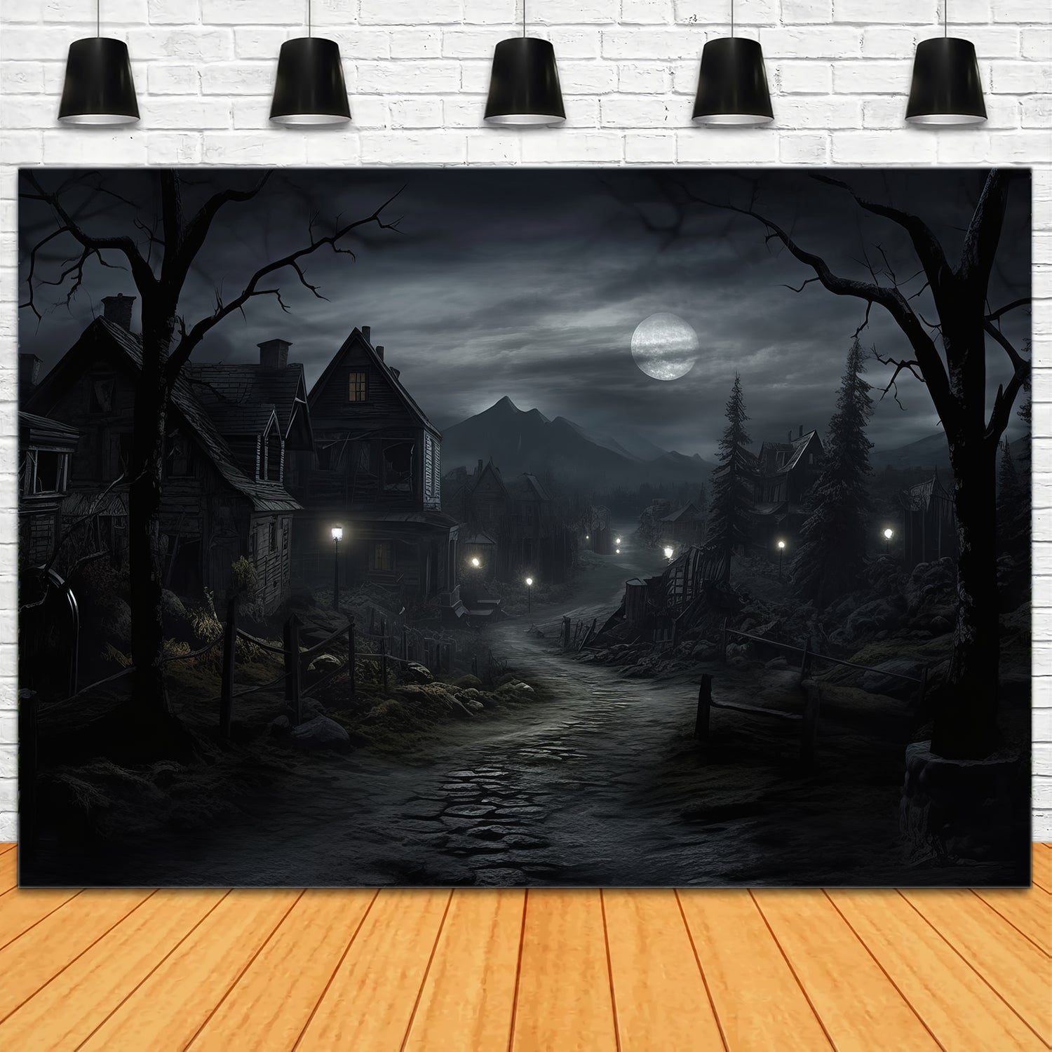 Sfondo Fotografico Case Stregate Di Halloween RR7-38