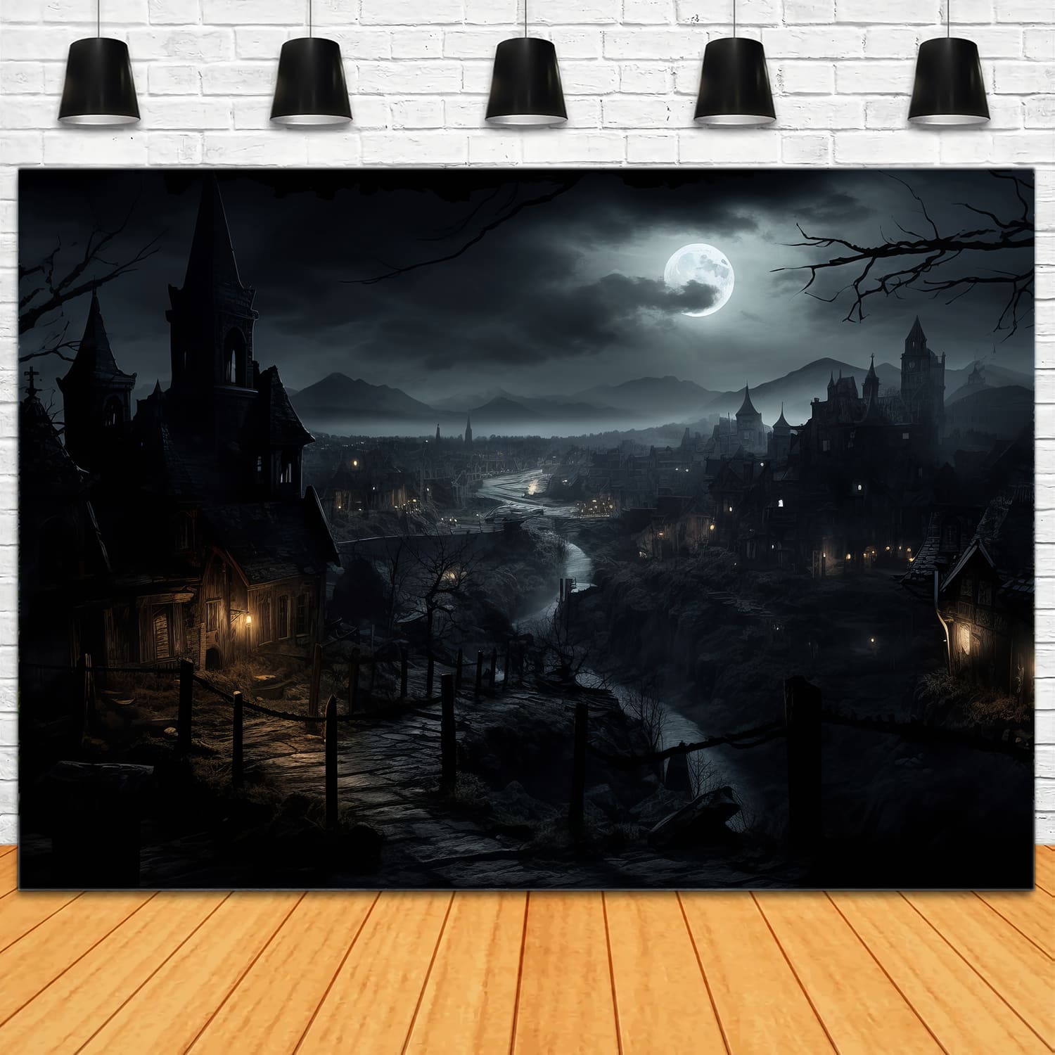 Sfondo Fotografico Delle Case Notturne Di Halloween RR7-39
