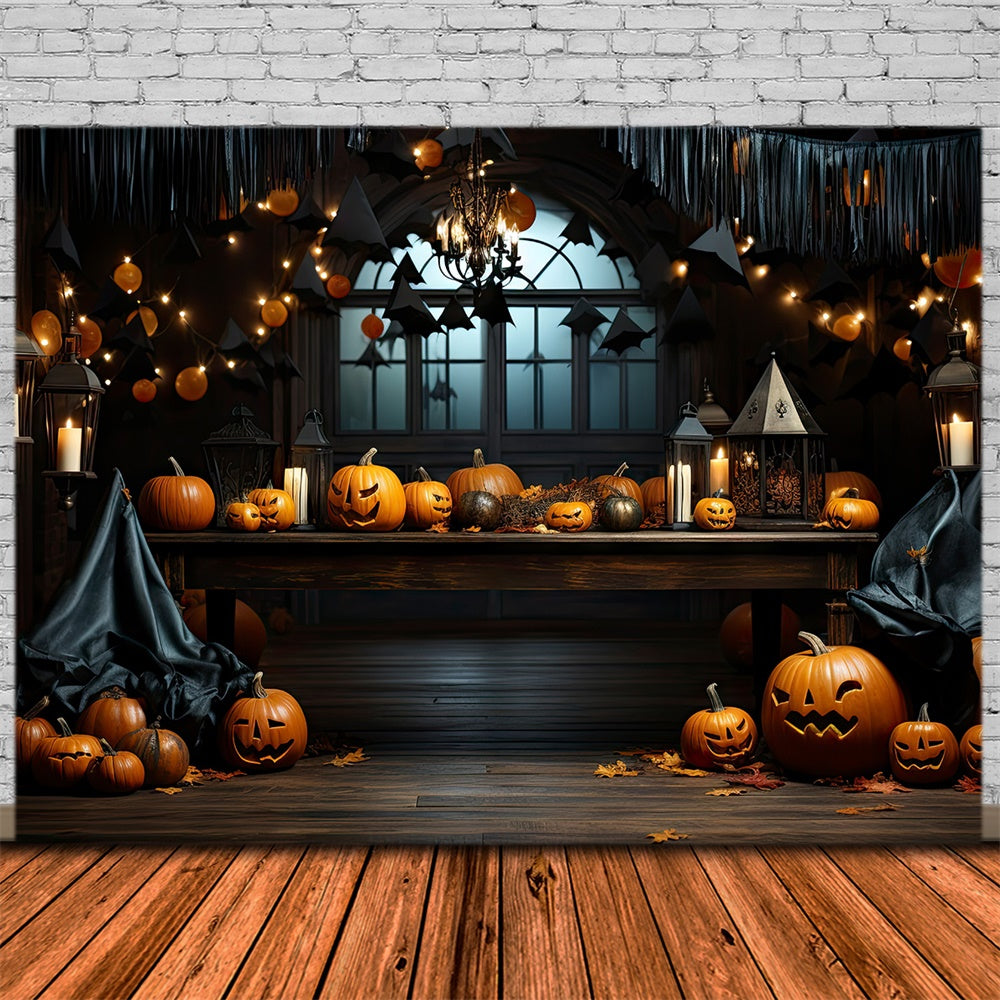 Sfondo Di Candele Di Zucche Di Halloween Horror Room RR7-394