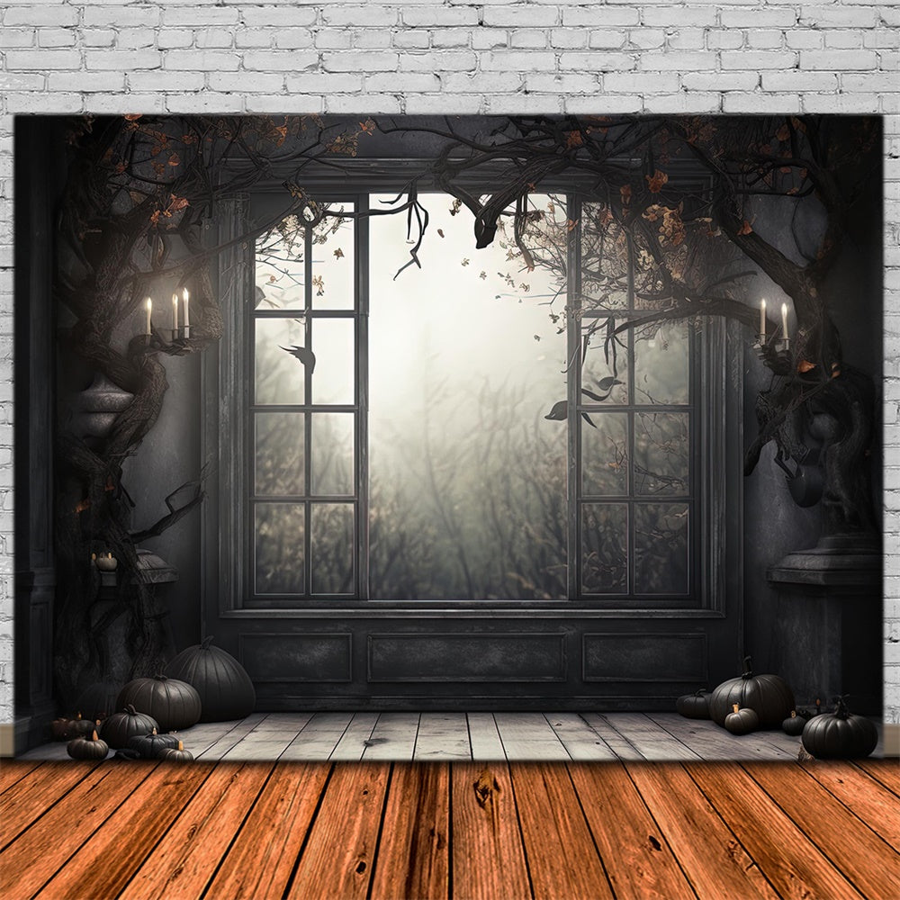 Sfondo Fotografico Con Finestra Spettrale Di Halloween RR7-403