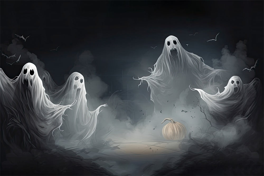 Sfondo Fotografico Di Fantasmi Galleggianti Di Halloween RR7-413