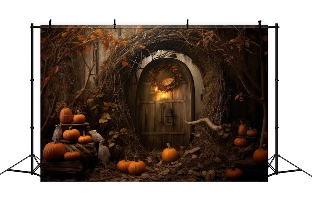 Sfondo Di Zucche Di Cabina Abbandonata Di Halloween RR7-424
