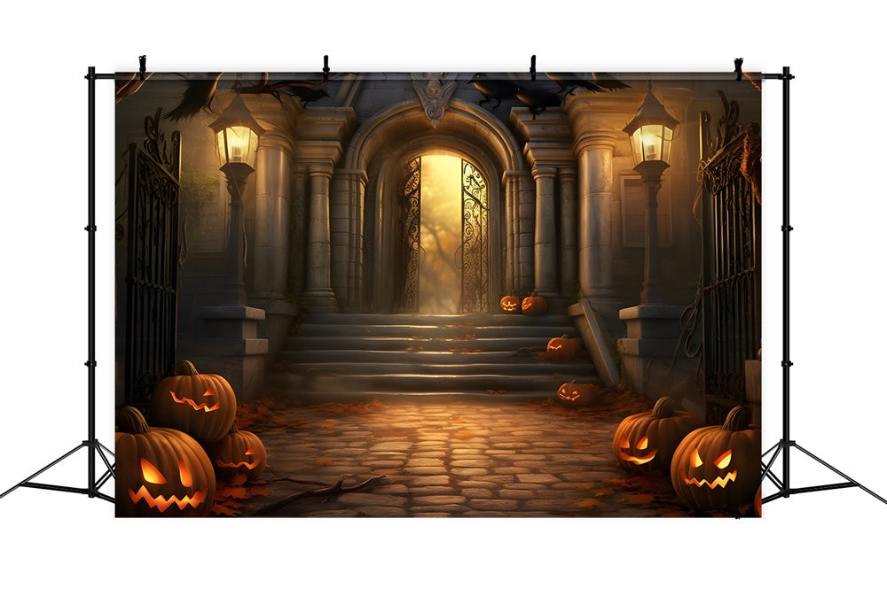 Sfondo Di Zucche Di Halloween Spaventoso Witch House RR7-430