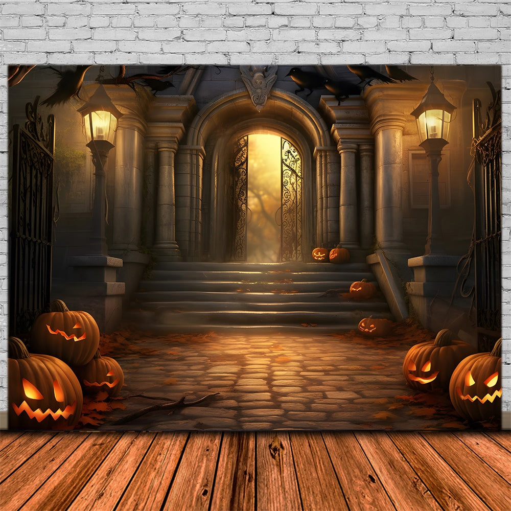 Sfondo Di Zucche Di Halloween Spaventoso Witch House RR7-430
