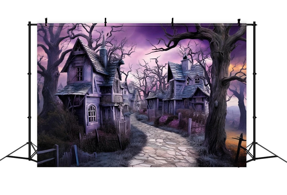 Sfondo Della Vecchia Citta Magica Abbandonata Di Halloween RR7-441