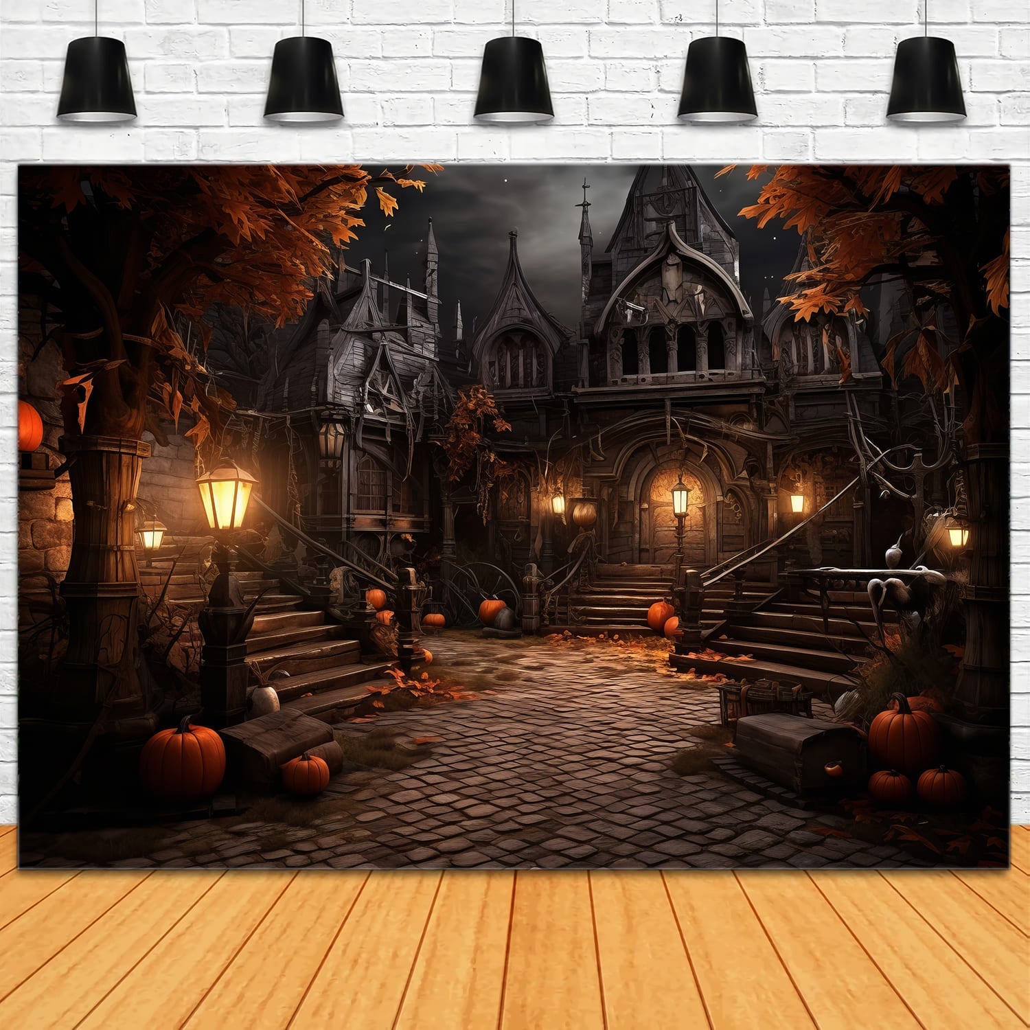 Sfondo Di Zucca Da Costruzione Spettrale Di Halloween RR7-45