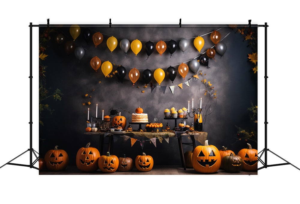 Palloncini Zucca Halloween Sfondo Da Parete RR7-465