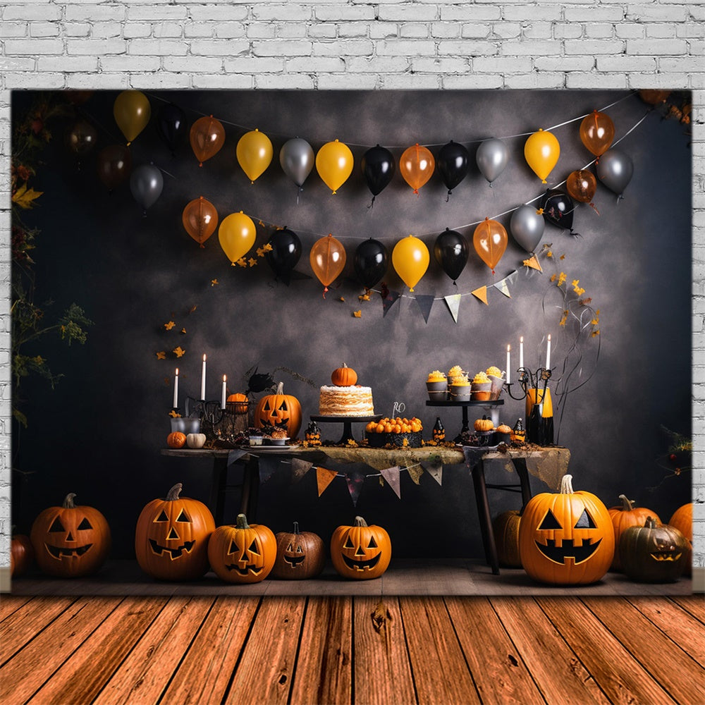 Palloncini Zucca Halloween Sfondo Da Parete RR7-465