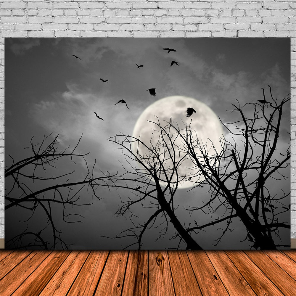 Sfondo Di Pipistrelli Lunari Cielo Scuro Notte Di Halloween RR7-487