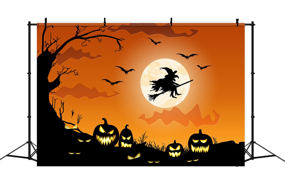 Sfondo Di Halloween Dusk Evil Zucca Strega RR7-504