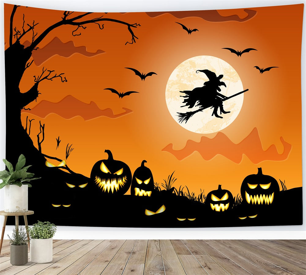 Sfondo Di Halloween Dusk Evil Zucca Strega RR7-504