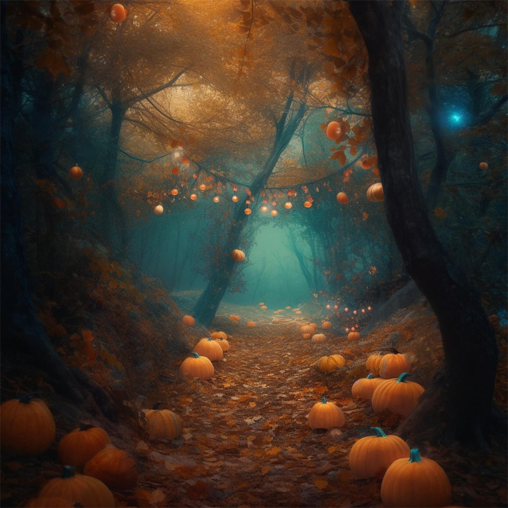 Sfondo Di Zucca Del Percorso Degli Alberi Di Acero Di Halloween RR7-518