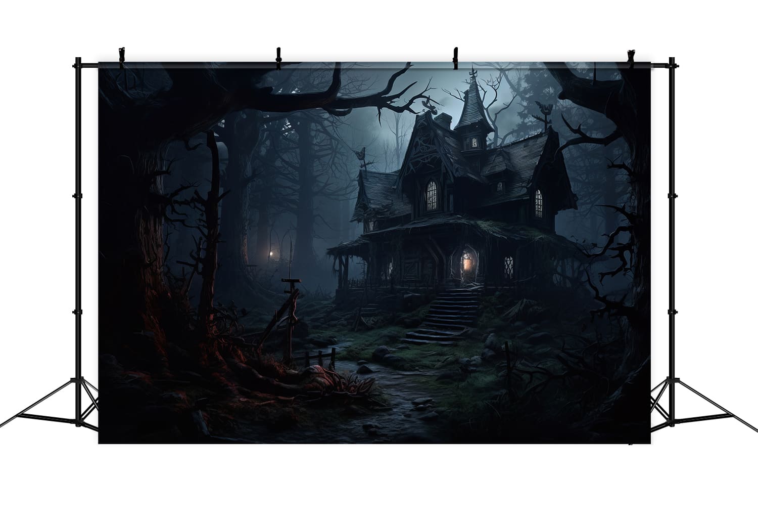 Sfondo Di Case Forestali Di Halloween Horror RR7-55