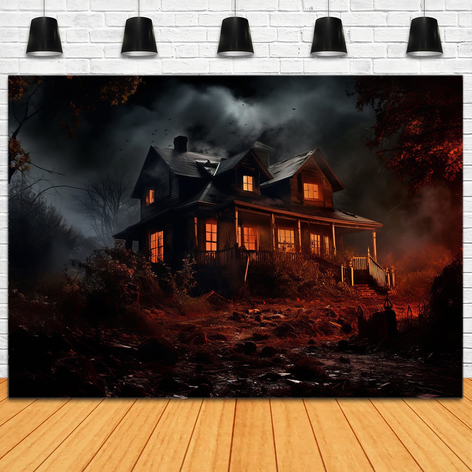 Sfondo Fotografico Di Halloween Con Case Stregate RR7-58