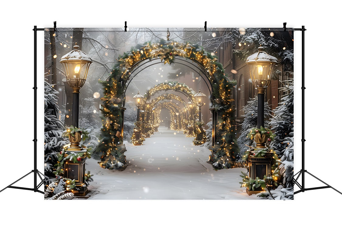 Sfondo Dell'Arco Della Lanterna Incantata Di Natale RR7-587
