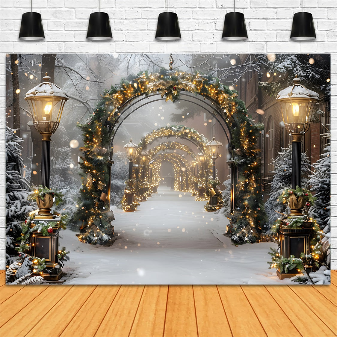 Sfondo Dell'Arco Della Lanterna Incantata Di Natale RR7-587