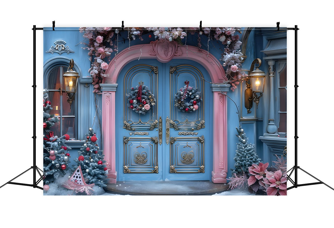 Sfondo Di Ingresso Festivo Rosa Blu Natalizio RR7-603