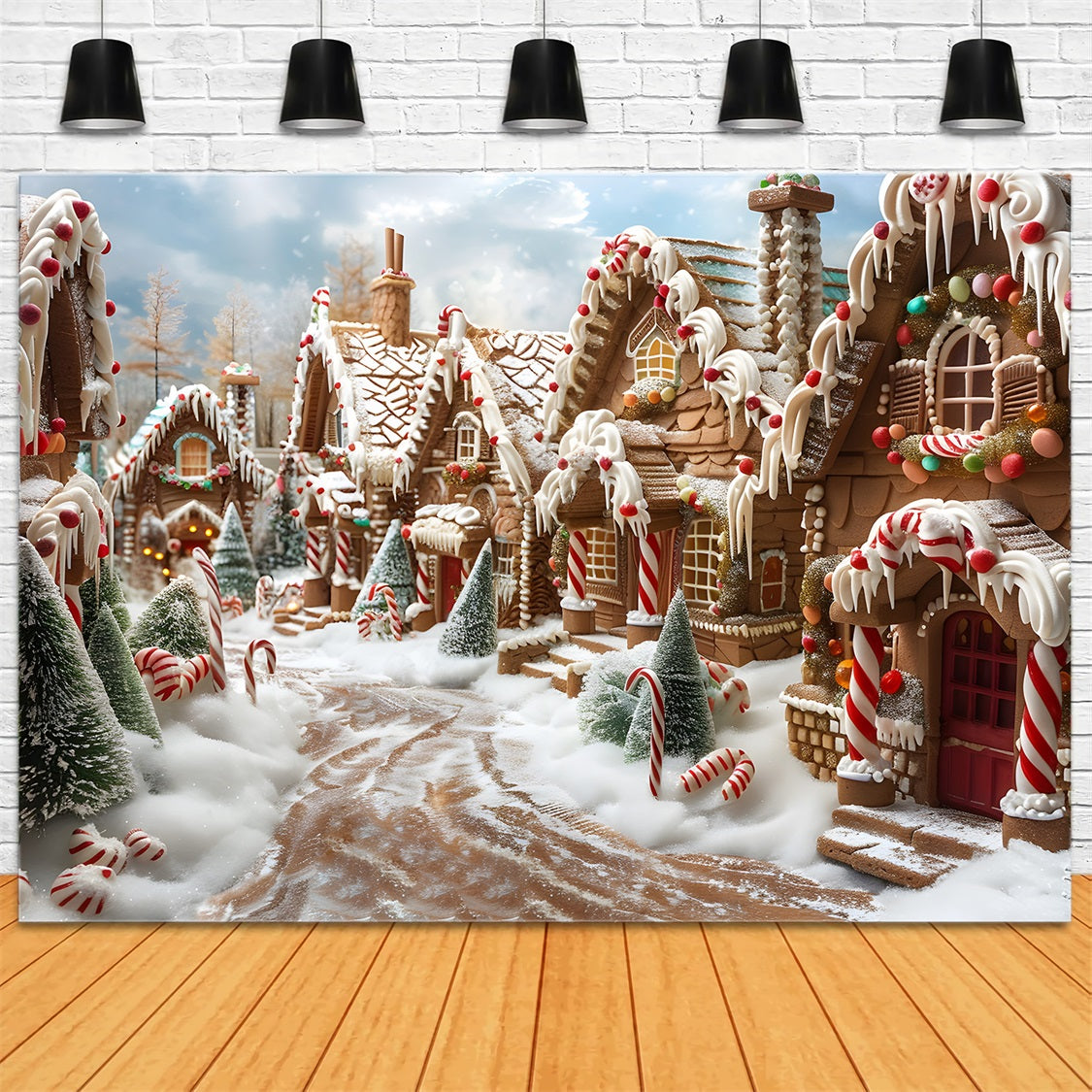 Sfondo Natalizio Di Pan Di Zenzero Candy Lane RR7-608