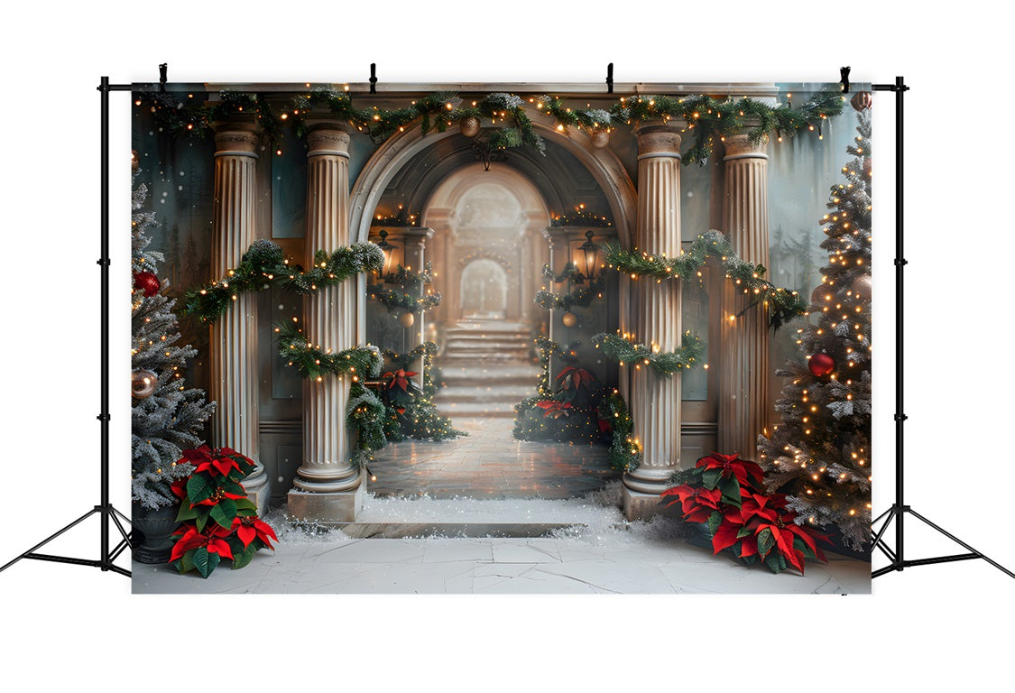 Sfondo Del Paese Delle Meraviglie Della Grande Scalinata Di Natale RR7-611