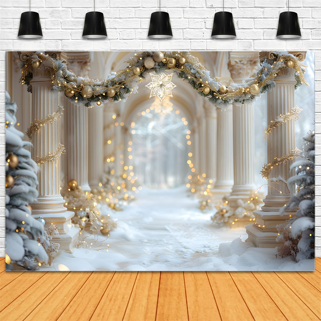 Sfondo Della Passerella Del Palazzo D'Inverno Di Natale RR7-612