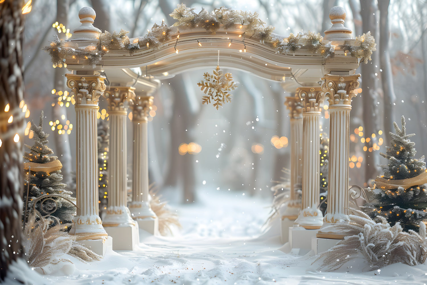 Sfondo Di Natale Snowflake Archway Wonderland RR7-613