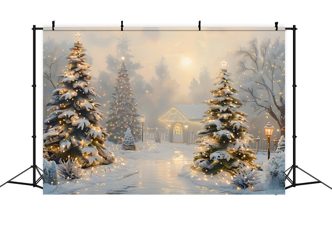 Sfondo Del Sentiero Invernale Incantato Di Natale RR7-615