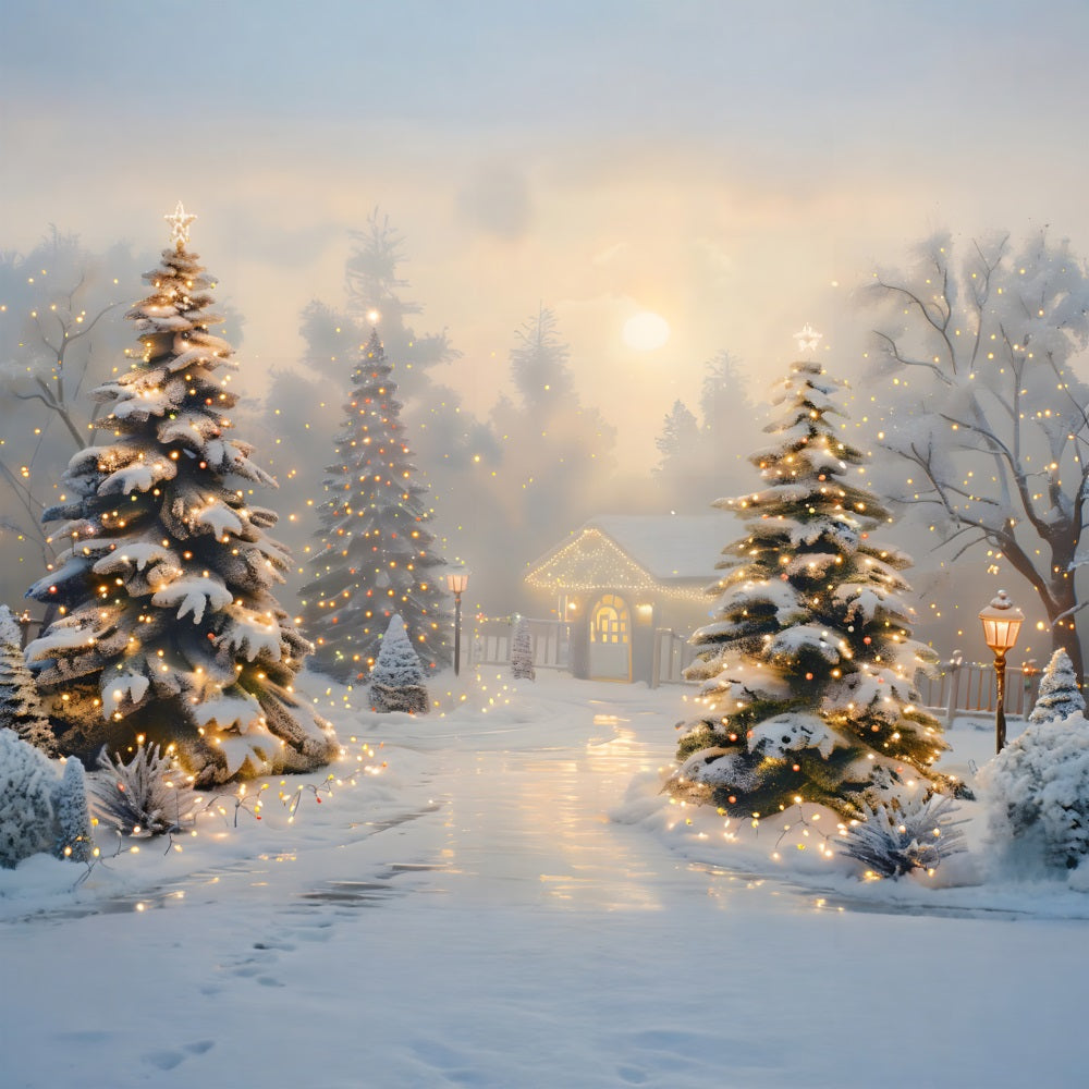 Sfondo Del Sentiero Invernale Incantato Di Natale RR7-615