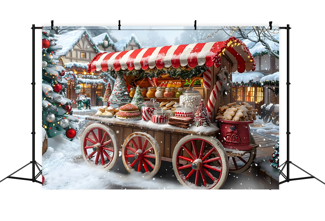 Sfondo Del Carrello Dei Dolcetti Del Mercatino Di Natale RR7-621