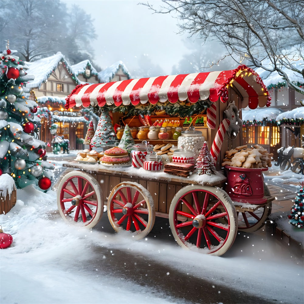 Sfondo Del Carrello Dei Dolcetti Del Mercatino Di Natale RR7-621