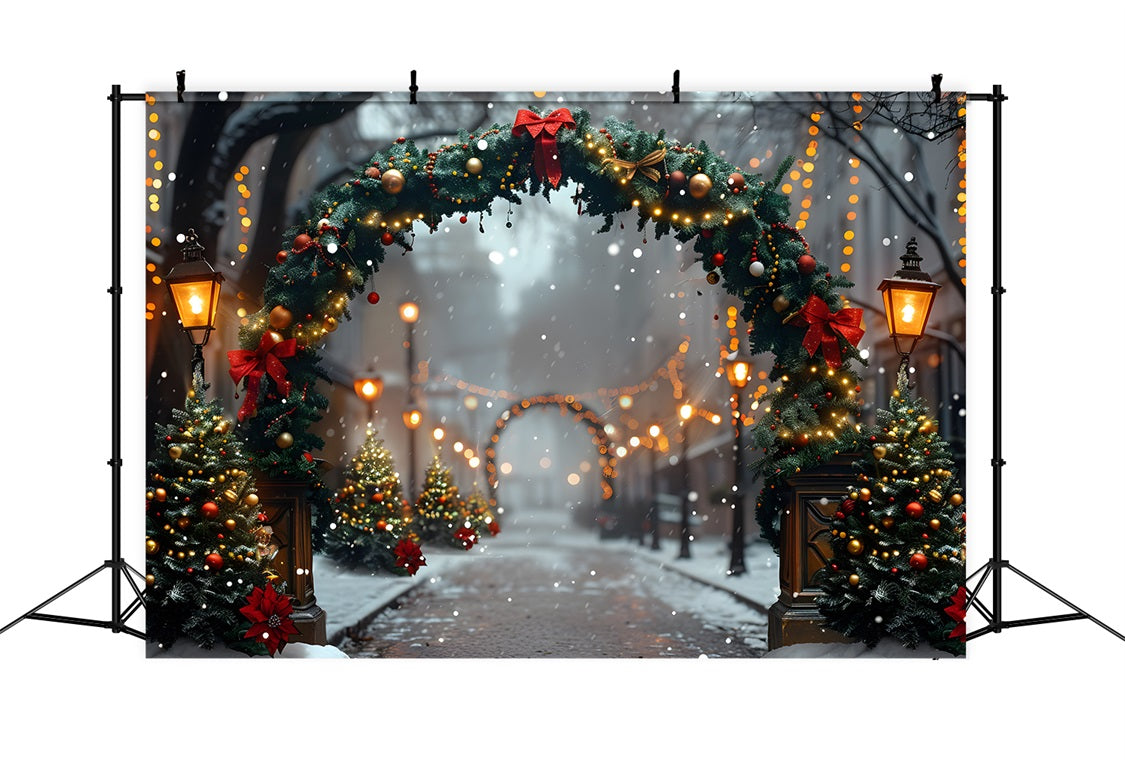 Sfondo Del Percorso Delle Luci Dell'Arco Festivo Di Natale RR7-633