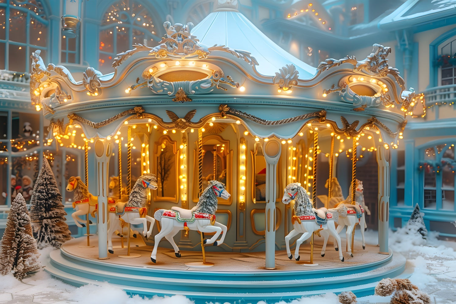 Sfondo Di Natale Carosello Winter Wonderland RR7-649