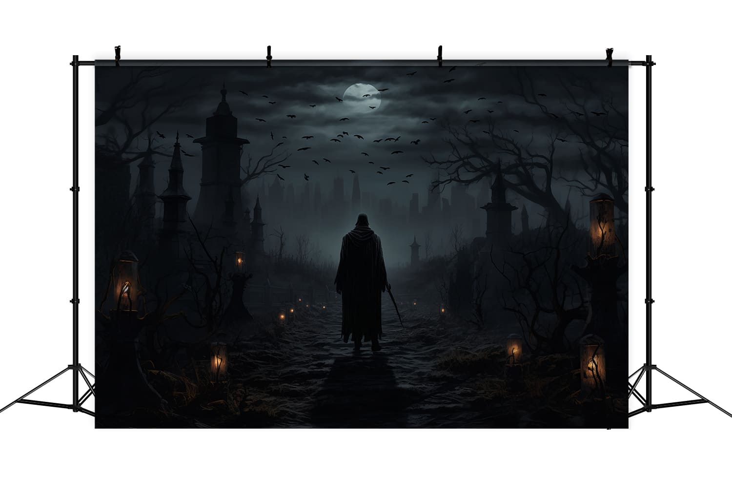Sfondo Del Fantasma Errante Della Notte Di Halloween RR7-66