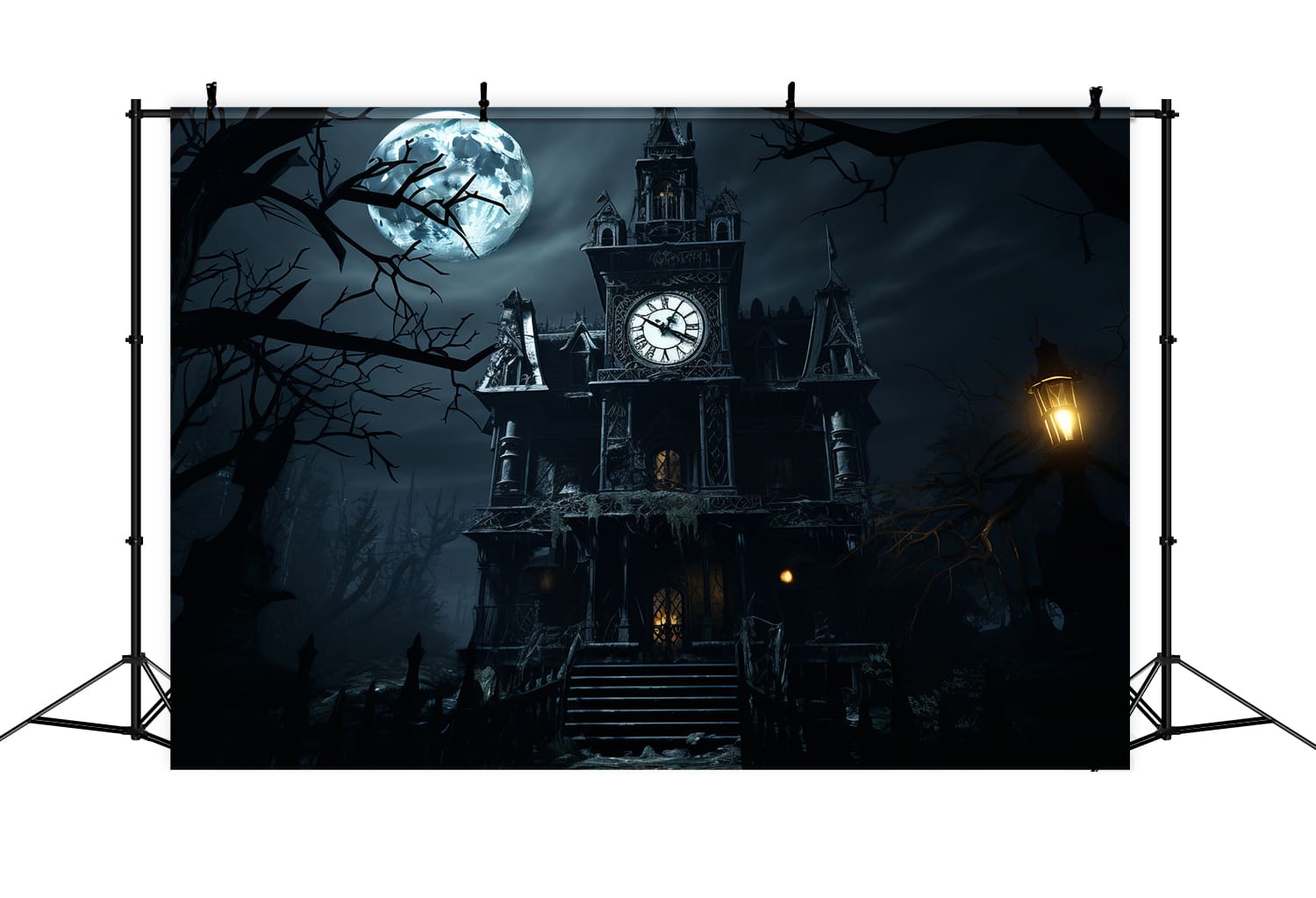 Sfondo Della Villa Stregata Di Mezzanotte Di Halloween RR7-67