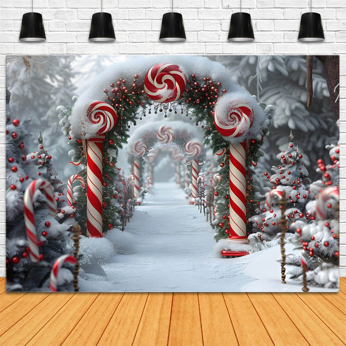 Sfondo Natalizio Candy Cane Wonderland RR7-672
