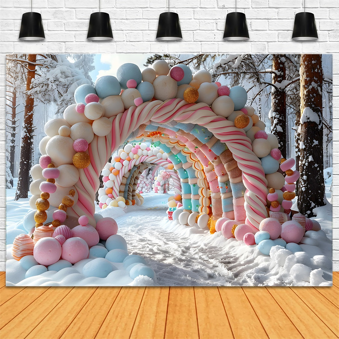Sfondo Dell'Arco Di Natale Candy Land RR7-703