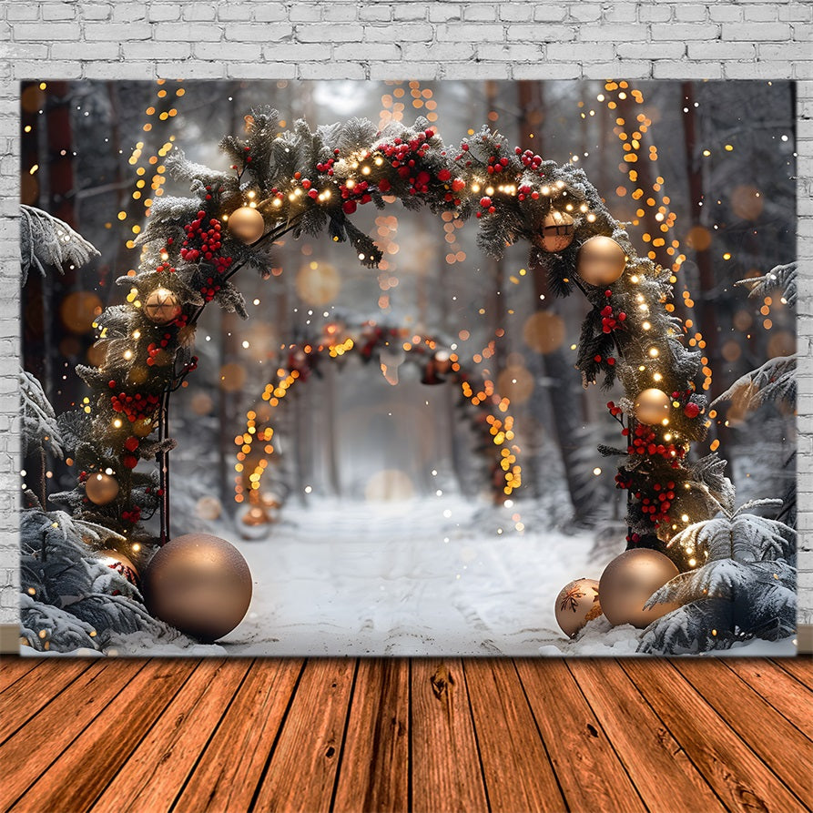 Sfondo Natalizio Con Arco Della Foresta Incantata RR7-709