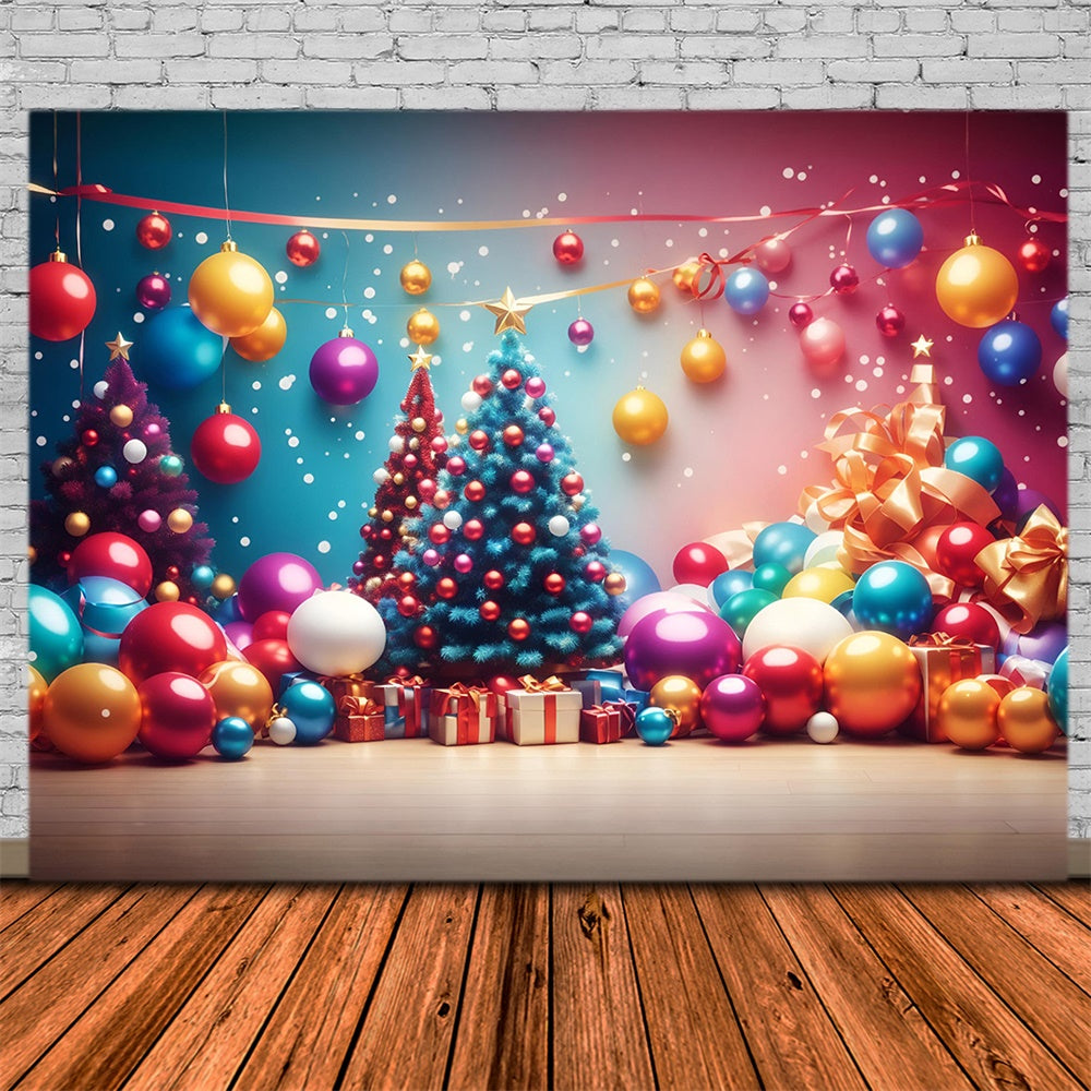 Sfondo Di Palline Colorate Con Luci Dell'Albero Di Natale RR7-724