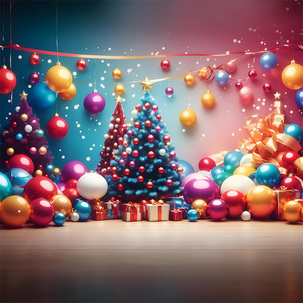 Sfondo Di Palline Colorate Con Luci Dell'Albero Di Natale RR7-724