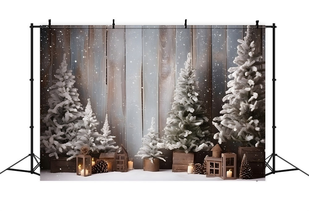 Sfondo In Legno Con Fiocco Di Neve Per Albero Di Natale RR7-781