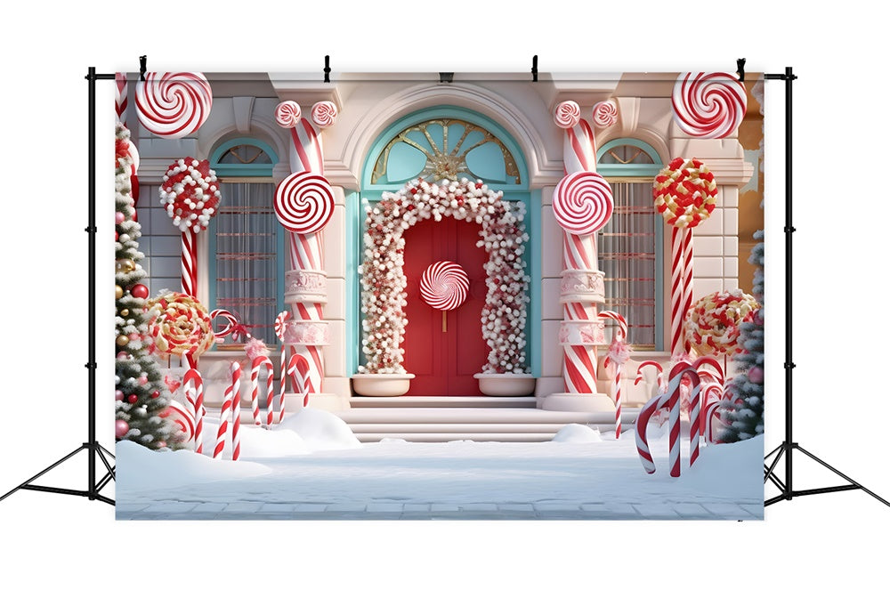 Sfondo Dell'Albero Di Natale Con Neve Di Candy House RR7-789
