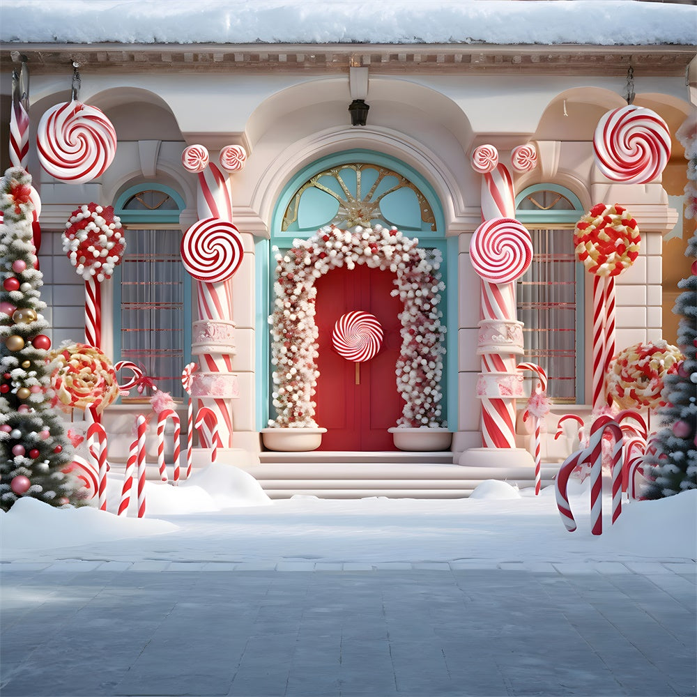 Sfondo Dell'Albero Di Natale Con Neve Di Candy House RR7-789