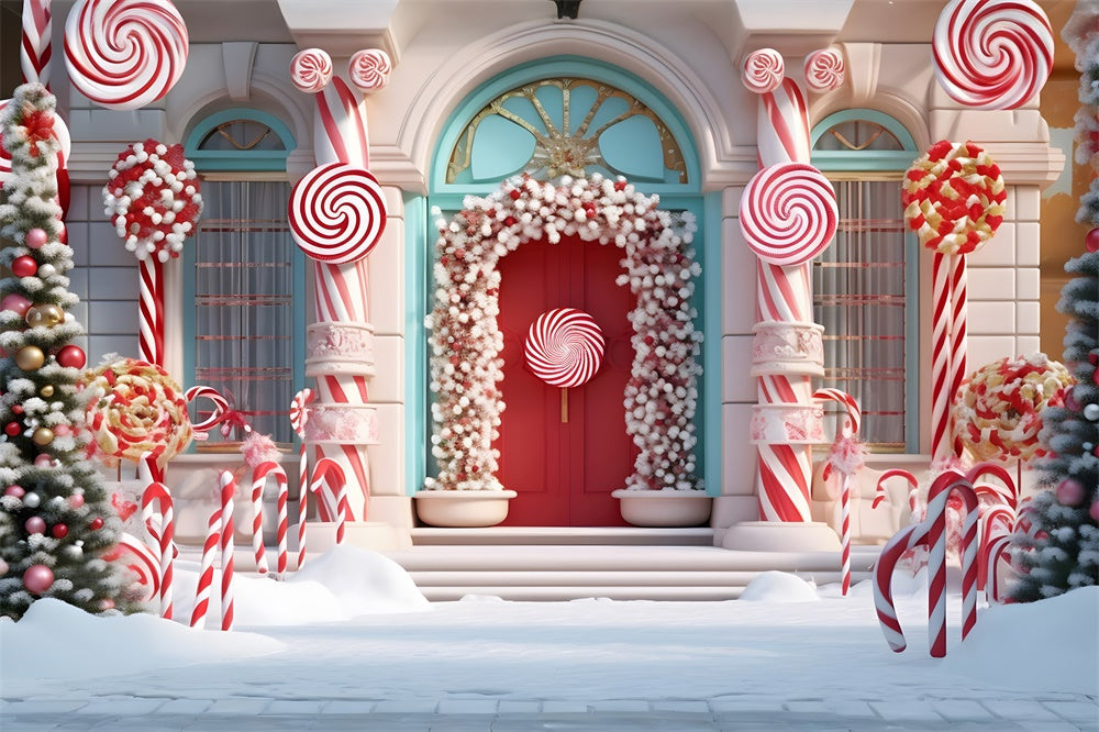 Sfondo Dell'Albero Di Natale Con Neve Di Candy House RR7-789